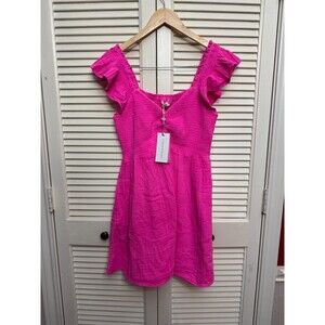 LoveShackFancy V-Neck Mini Dress - Pink Dresses SIZE L